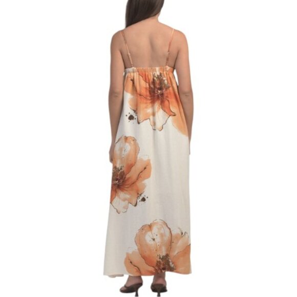 CYNTHIA ROWLEY Linen Blend Sleeveless Maxi Dress - Picture 2 of 3